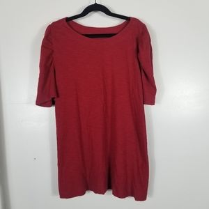 LOFT PUFFED SLEEVE RED BLOUSE SIZE SMALL